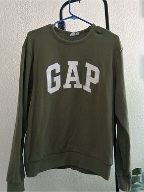 GAP Olive Green Pullover Sweatshirt with White Logo